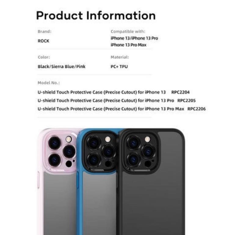 [13 | 13 Pro |13 Pro Max ] Ốp lưng Iphone Rock nhám bảo vệ cụm camera chống vân tay viền màu chống sốc cực đẹp