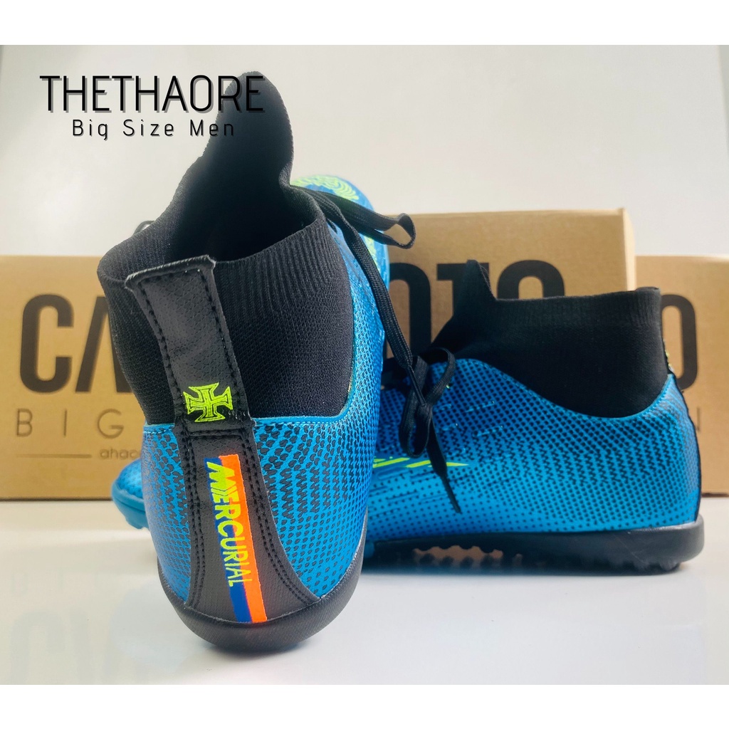 🇮🇲 Giày Đá Banh Cao Cổ Big Size Cr7 Màu Xanh Size 44 45 46 47 48 49