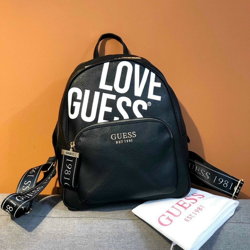 TNS - Balô form vuông medium siêu hottrend Guez Haidee backpack-chất da mềm cao cấp-màu đen chữ trắng cá tính