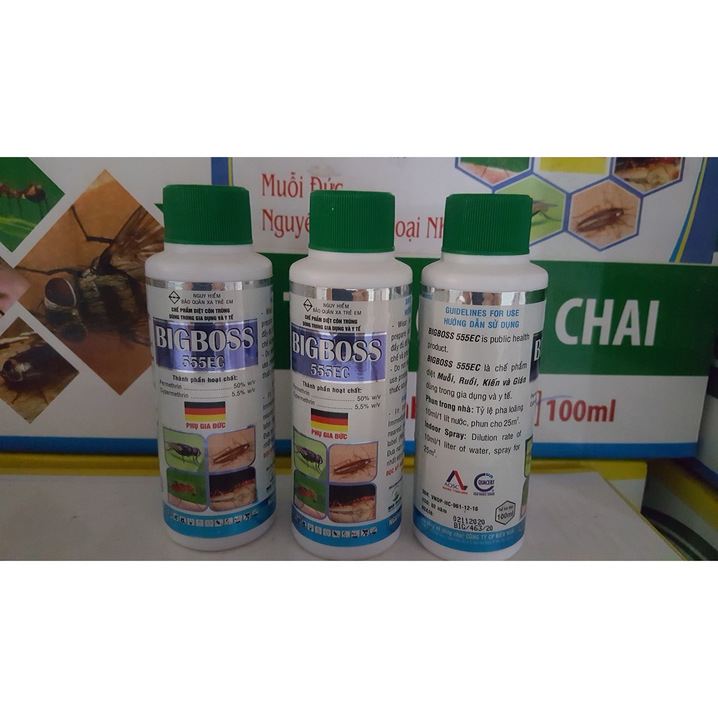 (CHÍN HÃNG) tHUỐC DIỆT CÔN TRÙNG BIGBOSS 555EC Chai 100ml