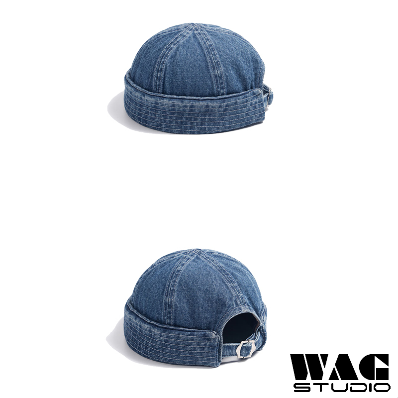 Mũ Denim Mikihat Không Vành Phong Cách Hip Hop Cổ Điển Cho Nam Và Nữ