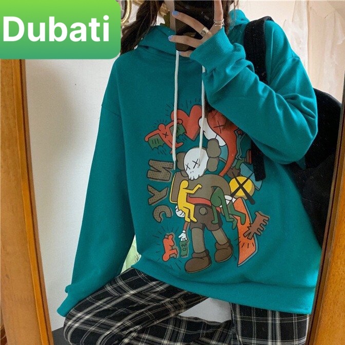 Áo Khoác Hoodie Phối Nón, Áo Nỉ In Họa Tiết Hoạt Hình Kwash Unisex Nam Nữ Thời Trang- DUBATI FASHION