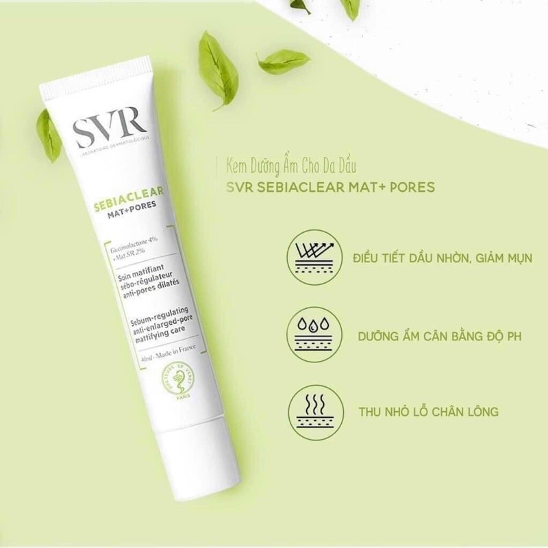 Kem Dưỡng SVR Sebiaclear Active Gel/Mat+Pores 40ml