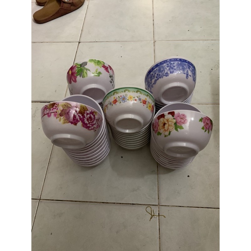 COMBO 10 CHÉN ĂN CƠM NHỰA PHÍP MELAMINE CỨNG BỀN ĐẸP BÔNG , XANH LÁ NHỰA ( Phát Thành )