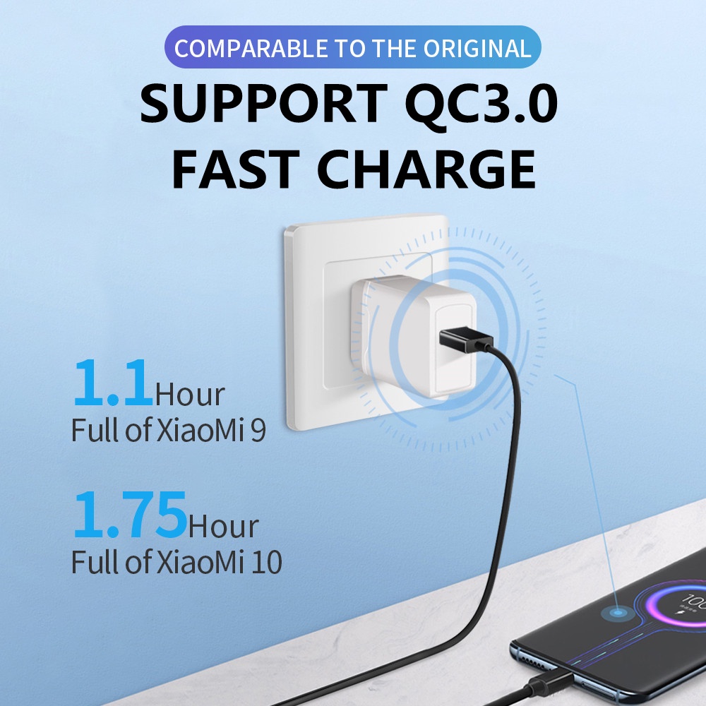 Đầu sạc nhanh 18w 3.0 Usb thích hợp cho Iphone 11 12 Pro Max 8 Qc3.0 Samsung Xiaomi