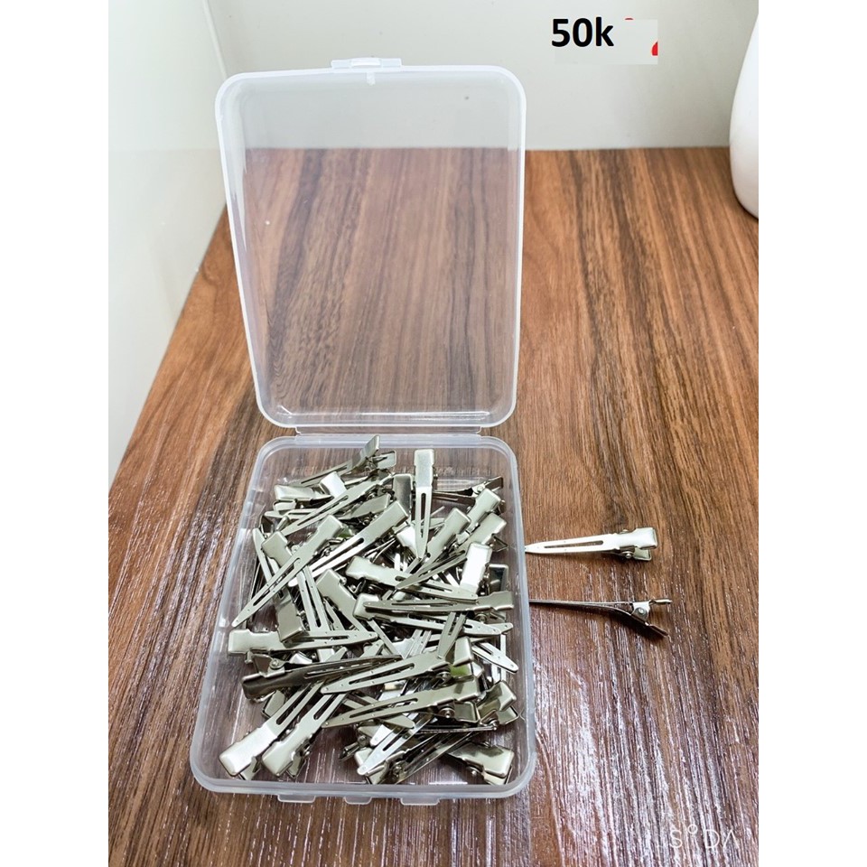 Kẹp Mỏ Vịt Nhỏ Làm Tóc Hộp 50 Chiếc Bằng Thép chính hãng chống gỉ tặng hộp nhựa xinh