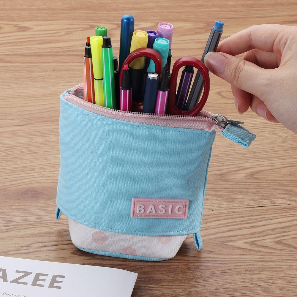 RAINBOW Túi Đựng Bút Bằng Vải Canvas Có Khóa Kéo Tiện Dụng