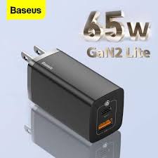 ✅CỐC SẠC NHANH BASEUS GAN 2 LIFE QUICK CHARGER 2C+U 65W CN chân dẹp -Hàng Chính hãng