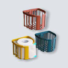 Giỏ đựng giấy vệ sinh dán tường tiện ích Việt Nhật, Khay kệ đựng đồ đa năng nhà tắm, nhà bếp (MS: 3380)