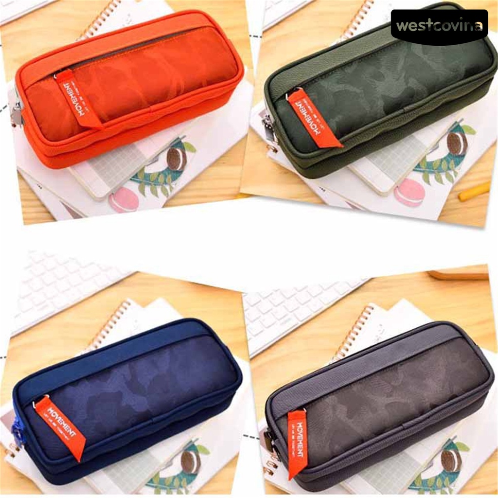 [Hot]✍Túi Đựng Bút Nhiều Ngăn Sức Chứa Lớn Có Khóa Kéo