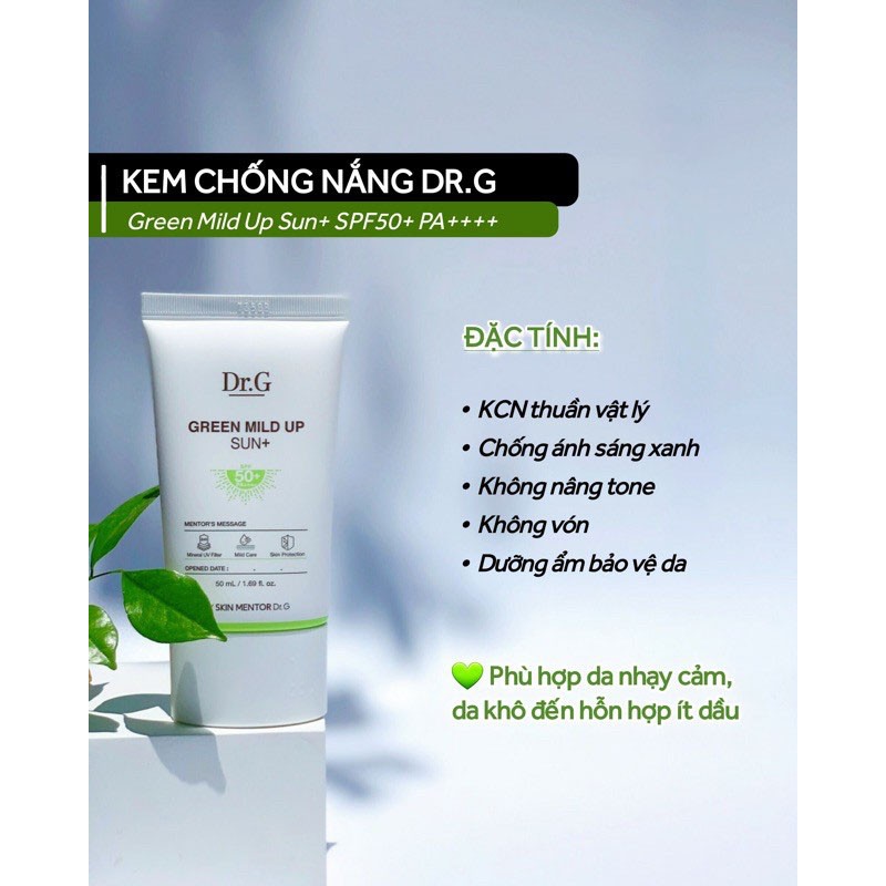 Kem chống nắng Dr.G BRIGHTENING UP Sun Hàn Quốc cho da nhạy cảm 50ml