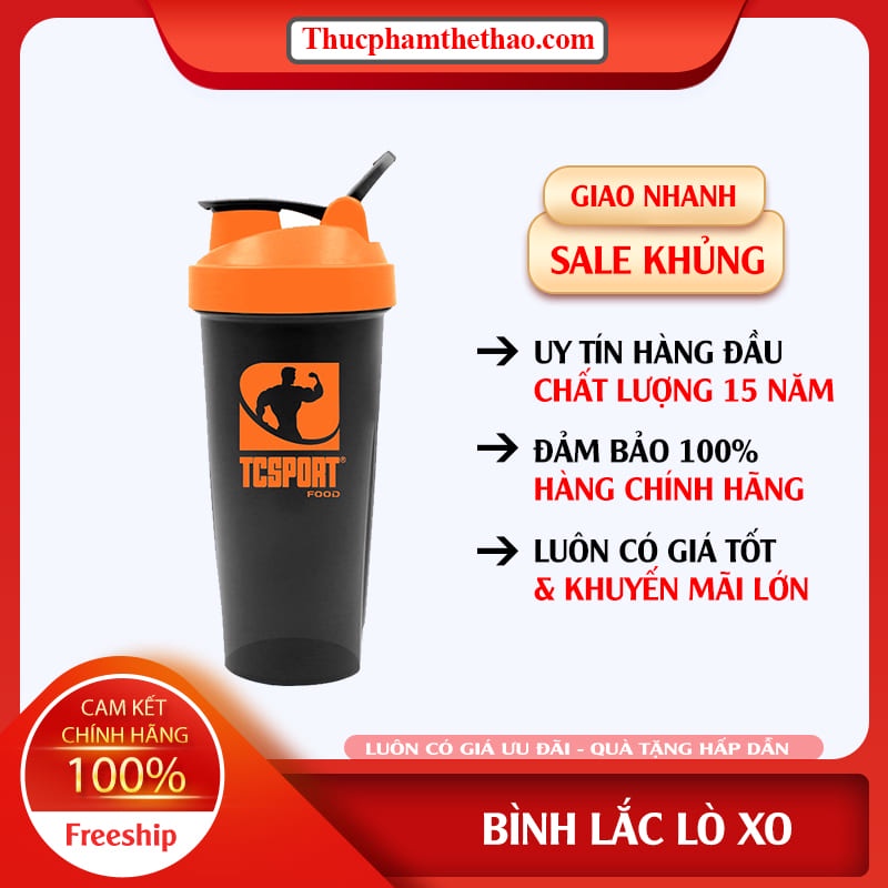 Bình Lắc Lò Xo - Bình Lắc Sữa Tập Gym TC SPORTFOOD dung tích 700ml - Màu sắc lựa chọn thời trang
