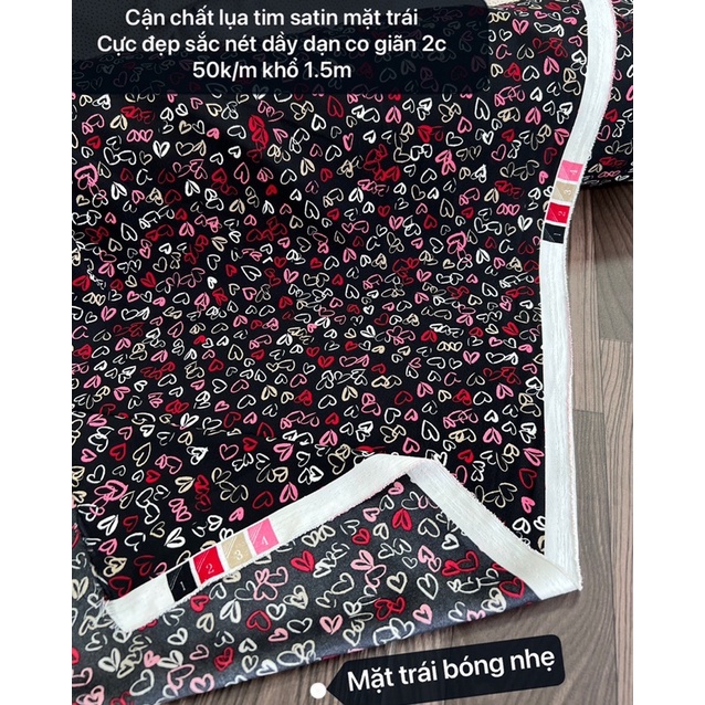 Vải Lụa Hoa Satin -Đũi Hoa Hàn Quốc-May Váy Bầu dày dặn không bai Zão- May Đầm Áo ( 50k.1m)