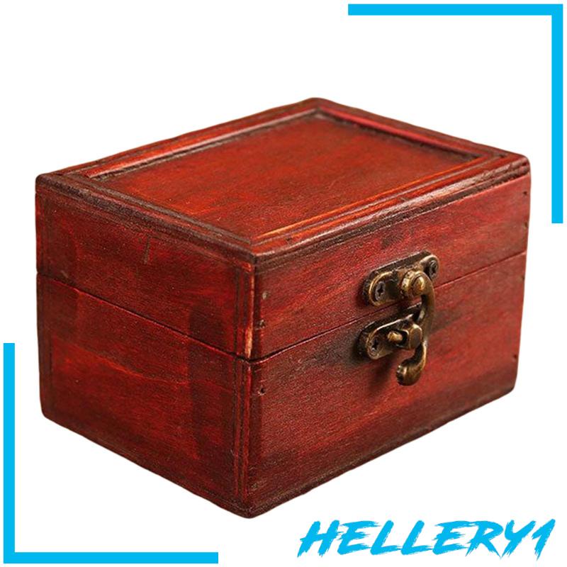 [Hellery1] Hộp Đựng Trang Sức Bằng Gỗ Phong Cách Vintage