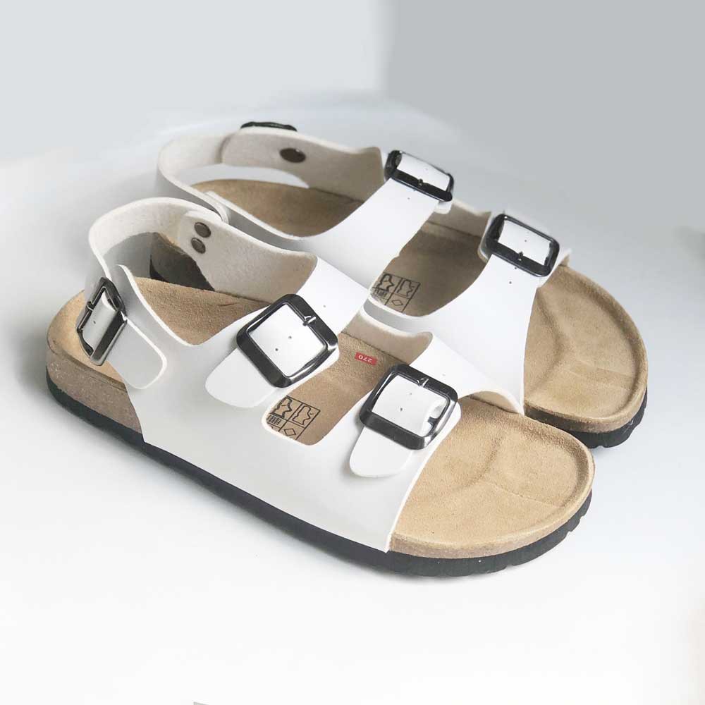 Dép Birken đế trấu sandal quai ngang 2 khoá Detaunisex phong cách văn phòng - SATA21