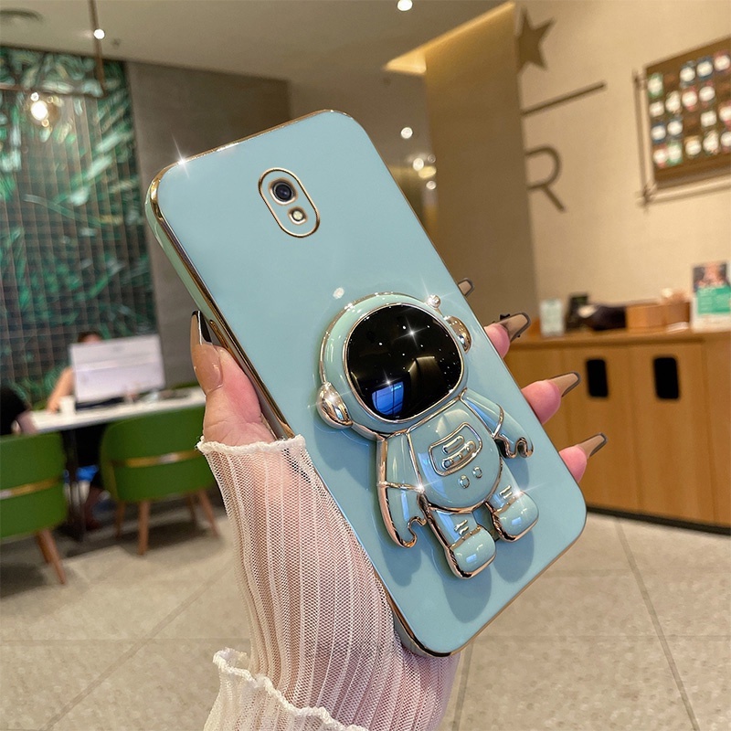 ốp lưng Redmi 8 8a TPU Mạ điện 3D Phi hành gia có chân đế ốp điện thoại Redmi 8 8a