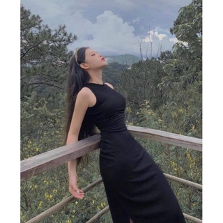 ĐẦM BODY ÔM ĐEN XẺ TÀ