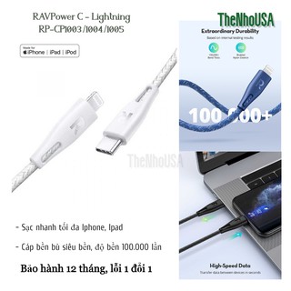 Cáp dù sạc nhanh RAVPower C-- RP-CB1003/1004/1005[BH 12T]