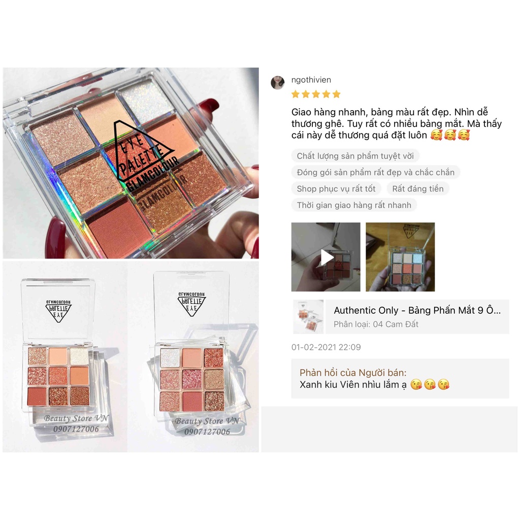 [FREESHIP💋] Bảng Phấn Mắt 9 Ô Dupe 3CE Eyeshadow Palette Hot Trend