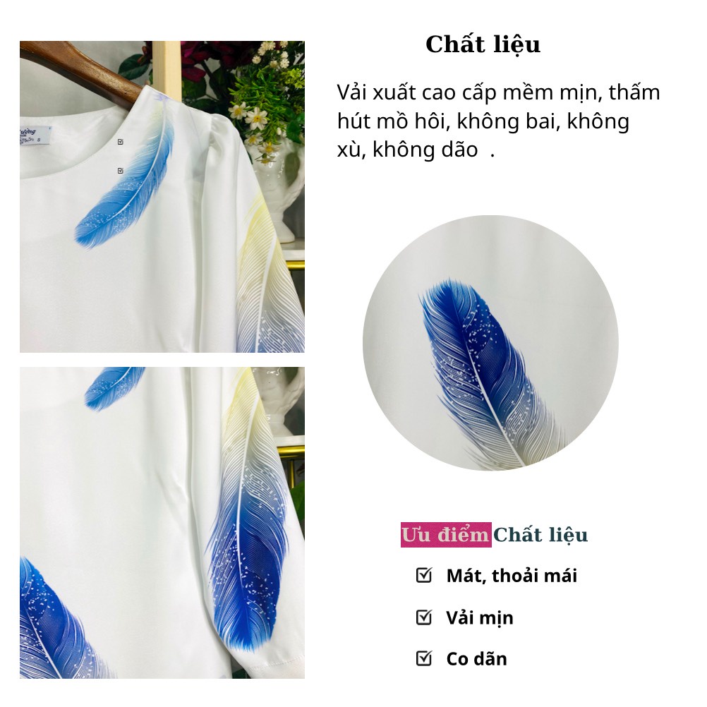 Áo kiểu cao cấp tặng Bà , tặng Mẹ , tặng Vợ - Thời trang trung niên Bigsize sang trọng ,lịch thiệp - D27