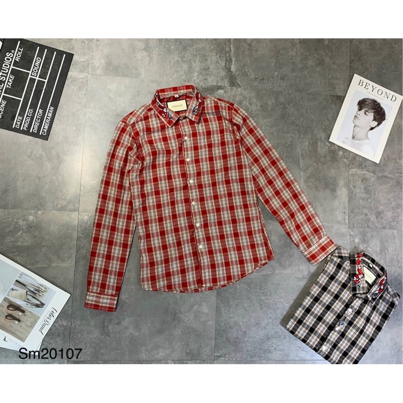 Sơ Mi Kẻ Thêu Rắn Hót Hít | BigBuy360 - bigbuy360.vn