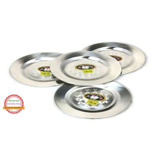 Combo 2 đĩa inox đẹp 18cm