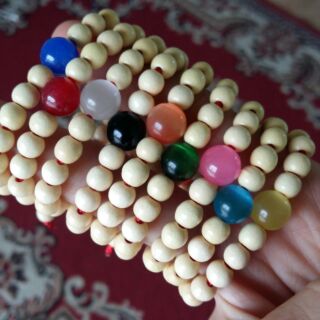 Vòng dâu tằm mix đá phong thủy