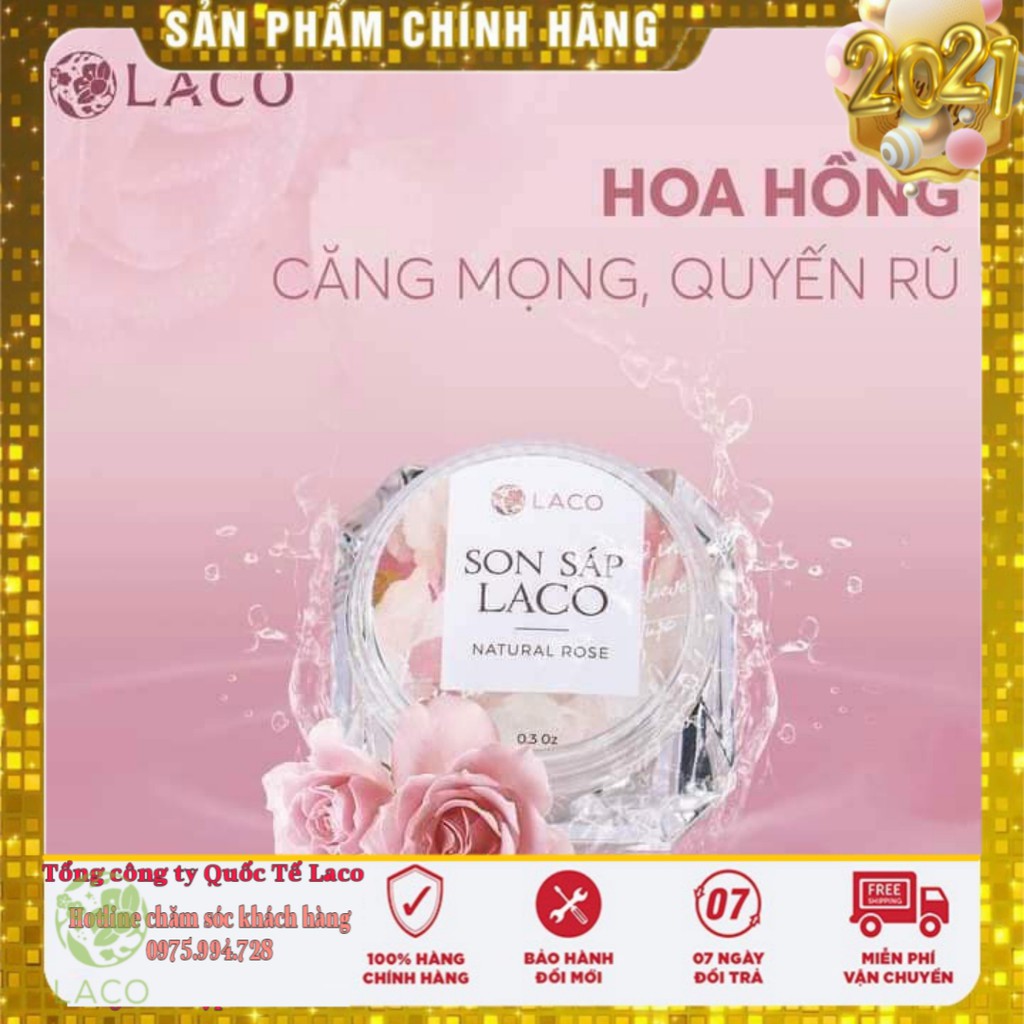 Son sáp LACO 🔥 mờ thâm từ hoa hồng tươi ⚡dưỡng môi môi, làm môi hồng mọng tự nhiên cực hiệu quả ⚡