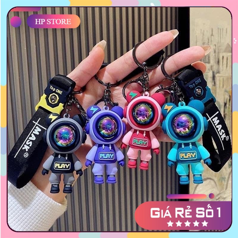 Móc khóa phi hành gia Play cute dễ thương, móc chìa khoá xe máy, ô tô treo balo túi xách tiện lợi hot trend