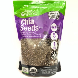 [Date 2023] 1kg HẠT CHIA ÚC túi tím mẫu mới Absolute Organic Chia Seeds