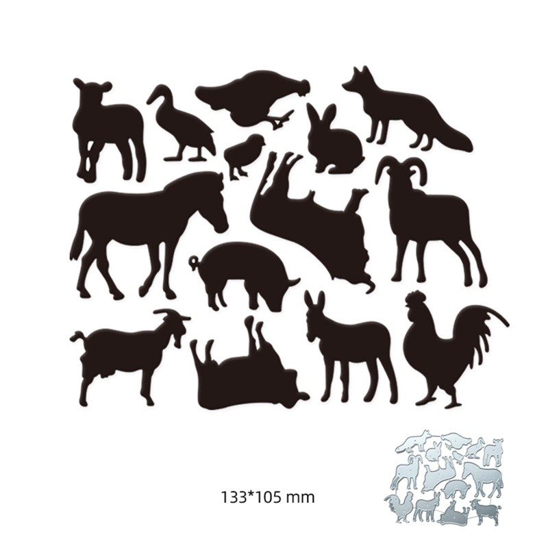 Khuôn Cắt Giấy Kim Loại Trang Trí Hình Động Vật Xinh Xắn
