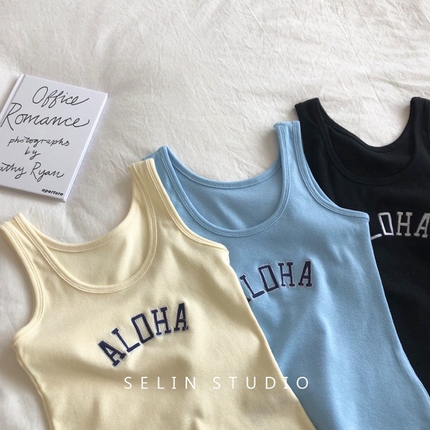 Áo hai dây XIAOZHAINV thêu họa tiết quyến rũ phong cách Hàn Quốc cho nữ có 3 màu lựa chọn