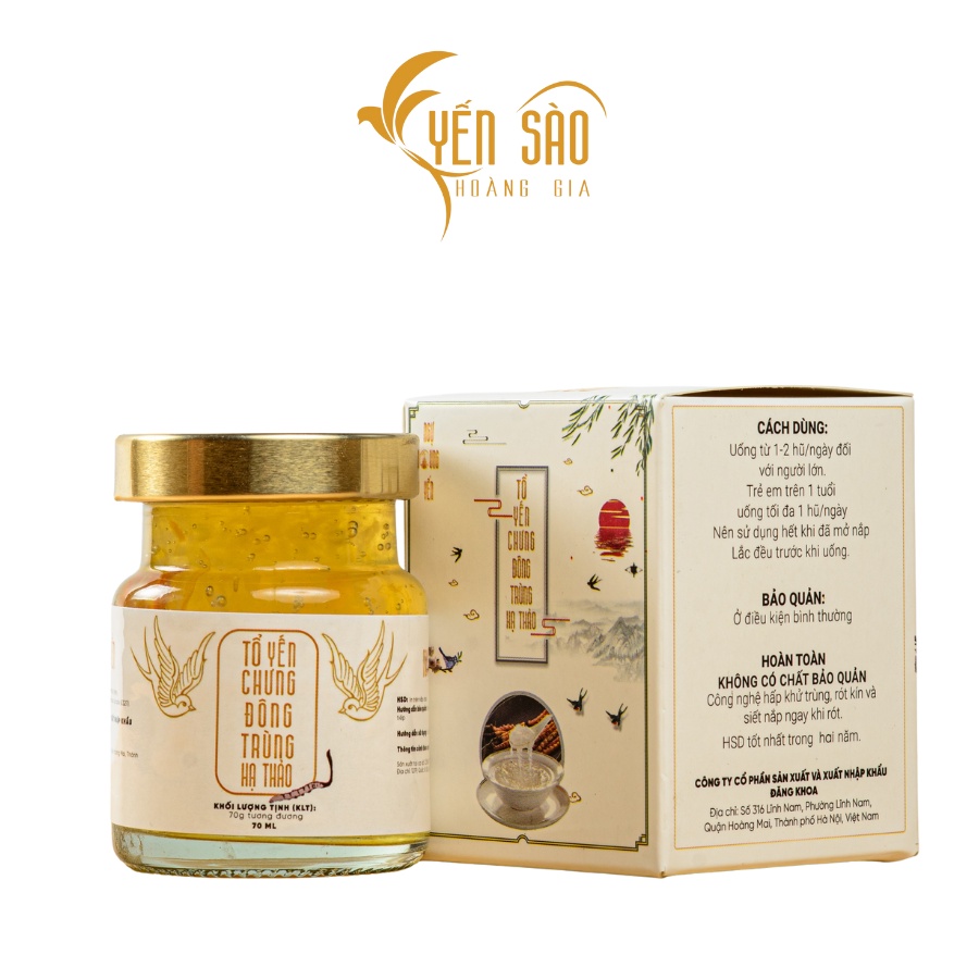 Yến Sào Ngự Cung Hoàng Gia nguyên chất đông trùng hạ thảo 70ml