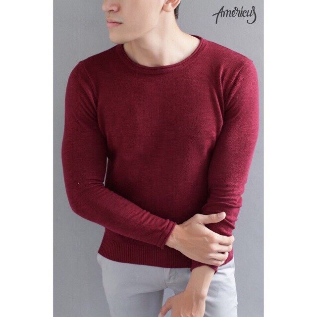 ÁO LEN NAM CỔ TRÒN COTTON dài tay cao cấp FAVITI AL76
