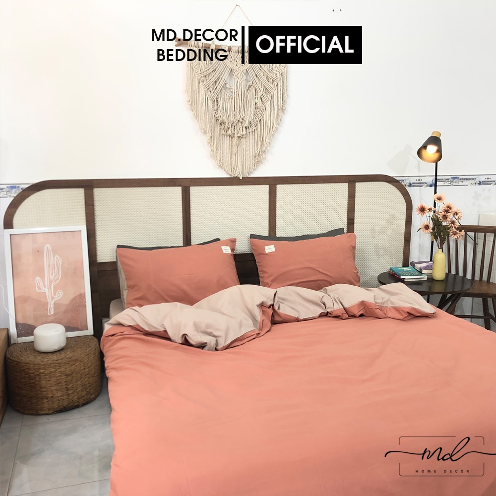 Bộ chăn ga gối Cotton Tici MD.Decor - Bedding nhập khẩu phong cách hàn quốc trơn màu nhiều kích thước M2,M4, M6, M8