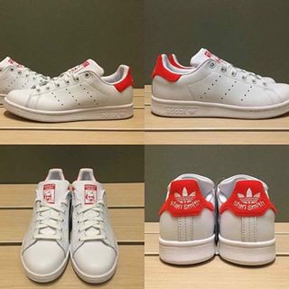 (FULL BOX) GIÀY THỂ THAO STAN SMITH WHITE Trắng Gót Đỏ