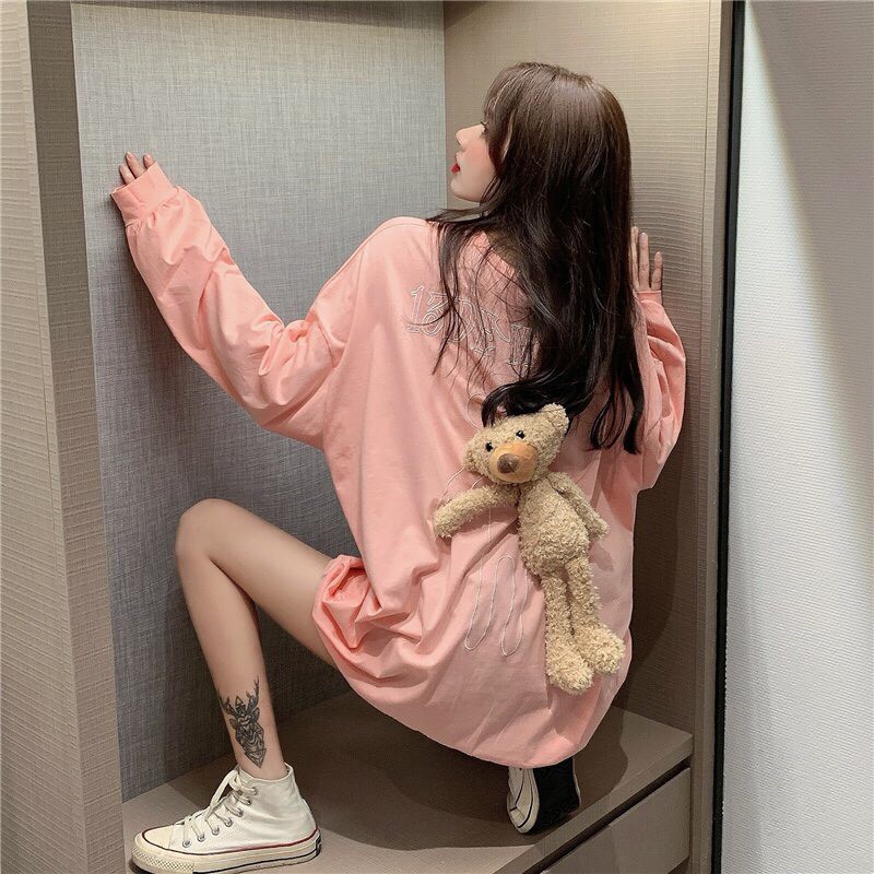 (New) ÁO THUN DÀI TAY GẤU BÔNG MARZO BEHIND mặc nhiều kiểu 4 màu - ÁO NỈ TEDDY ulzzang | BigBuy360 - bigbuy360.vn