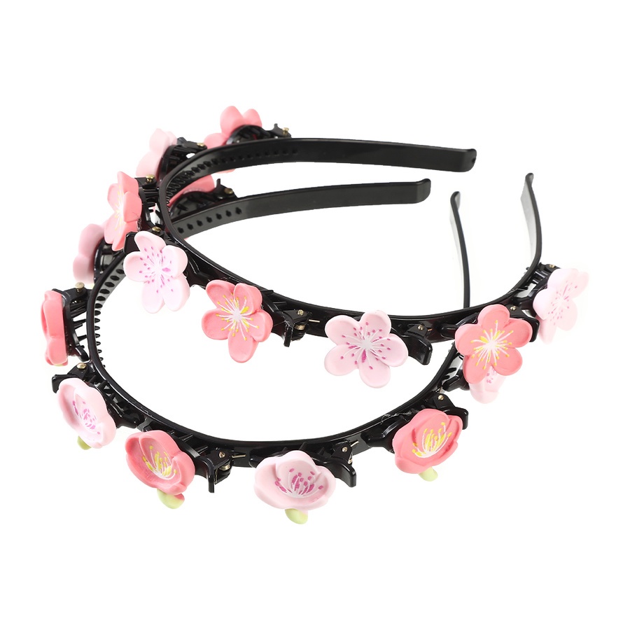 Băng Đô Cài Tóc Bằng Nhựa Đính Hoa Thời Trang Hàn Quốc Cho Nữ