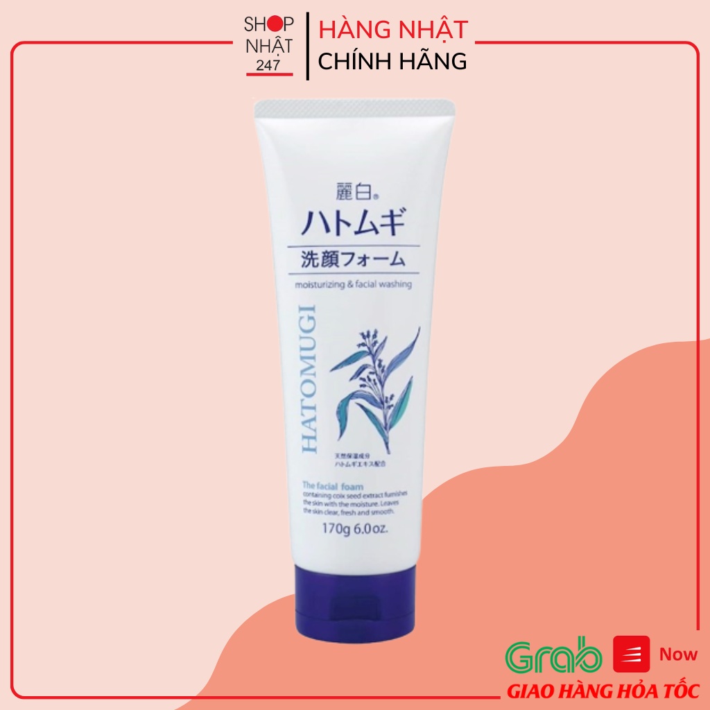 [Hỏa Tốc HN] Sữa rửa mặt trắng da Hatomugi hạt ý dĩ 170g Nội địa Nhật Bản