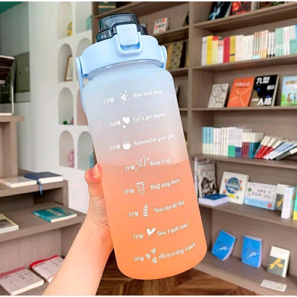 Bình Đựng Nước 2L Có Vạch Báo Giờ Uống Nước Quai đeo