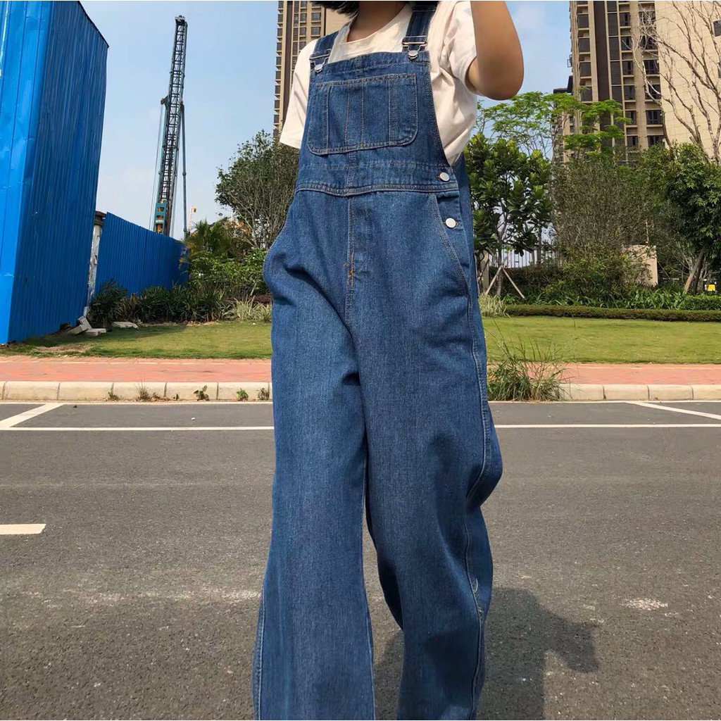 [ORDER] Quần Jeans Yếm Jeans ống rộng Hàn Quốc- Ulzzang Y1