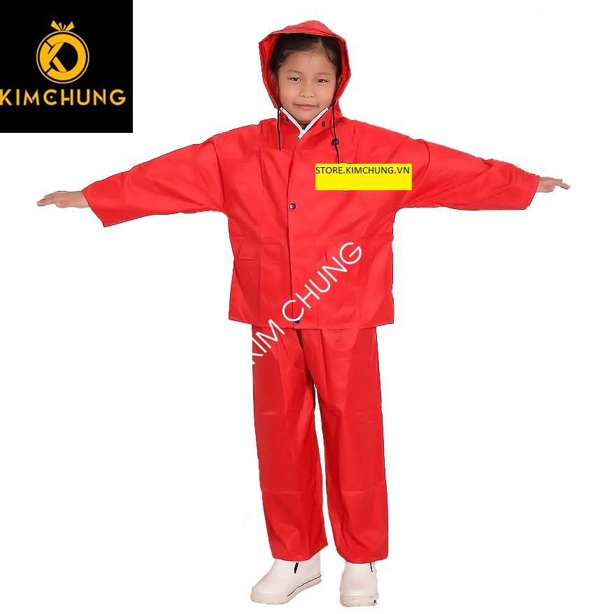 Áo mưa trẻ em bộ vải dù cao cấp, siêu bền cho bé từ 3-10 tuổi (được chọn màu, được chọn size M, L, XL)