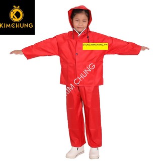 Áo mưa trẻ em bộ vải dù cao cấp, siêu bền cho bé từ 3-10 tuổi (được chọn màu, được chọn size M, L, XL)