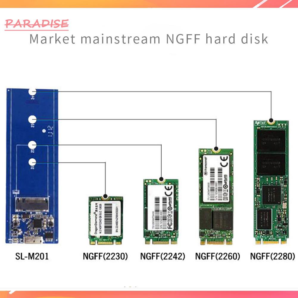 Hộp Đựng Ổ Cứng Ssd Chuyển Đổi Từ 1 Usb 3.1 Type C Sang M.2 Bằng Hợp Kim Nhôm