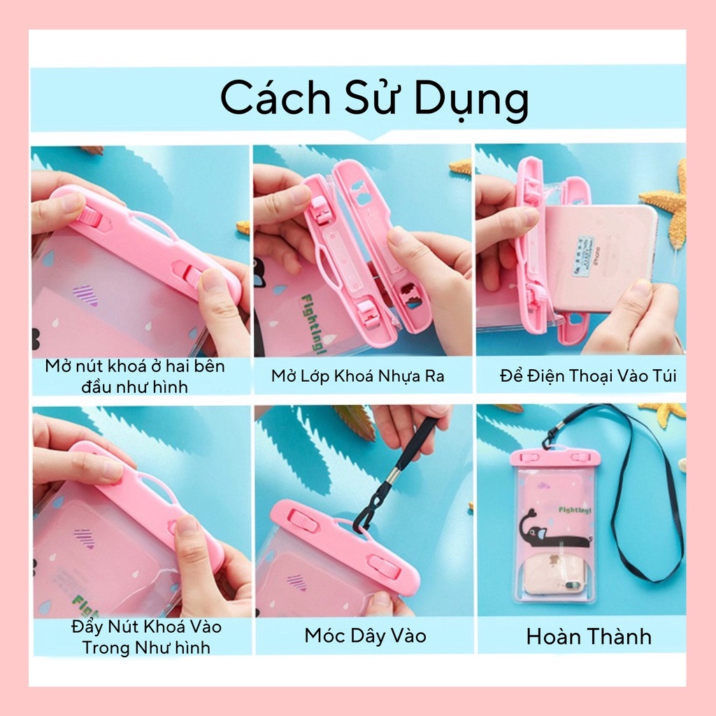 Túi đựng điện Thoại Chống Nước Túi đựng điện Thoại Chống Nước Cầm Tay, Đi Mưa, Đi Biển Siêu Dễ Thương.