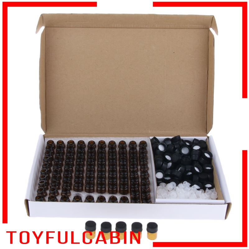 Set 100 lọ thủy tinh đựng tinh dầu 1ml giảm độ nồng độ kèm ốc vít