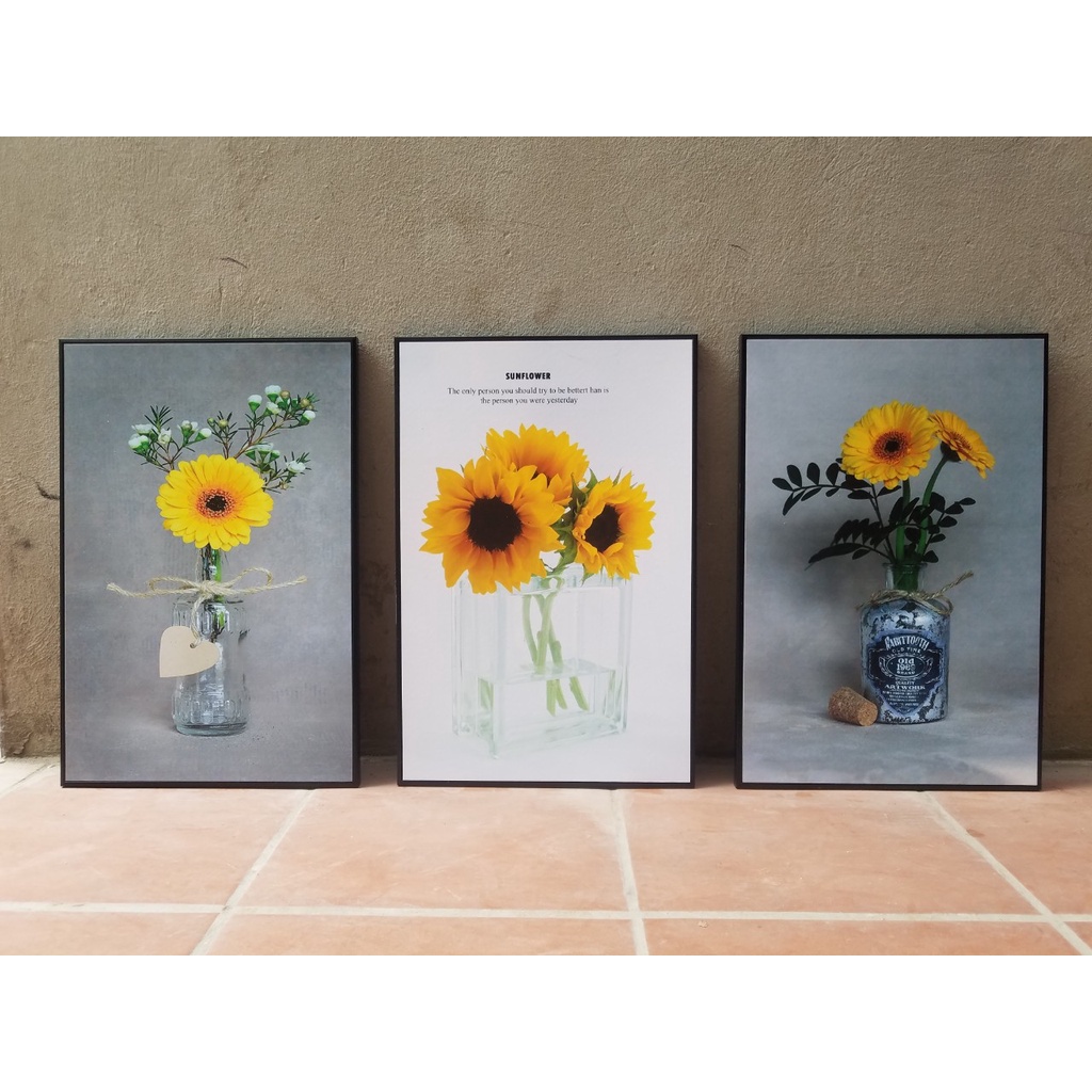 Tranh treo phòng khách, tranh treo phòng trang trí Mon'decor 🌻 3 bức Siêu to 🌻 khung nổi siêu bền