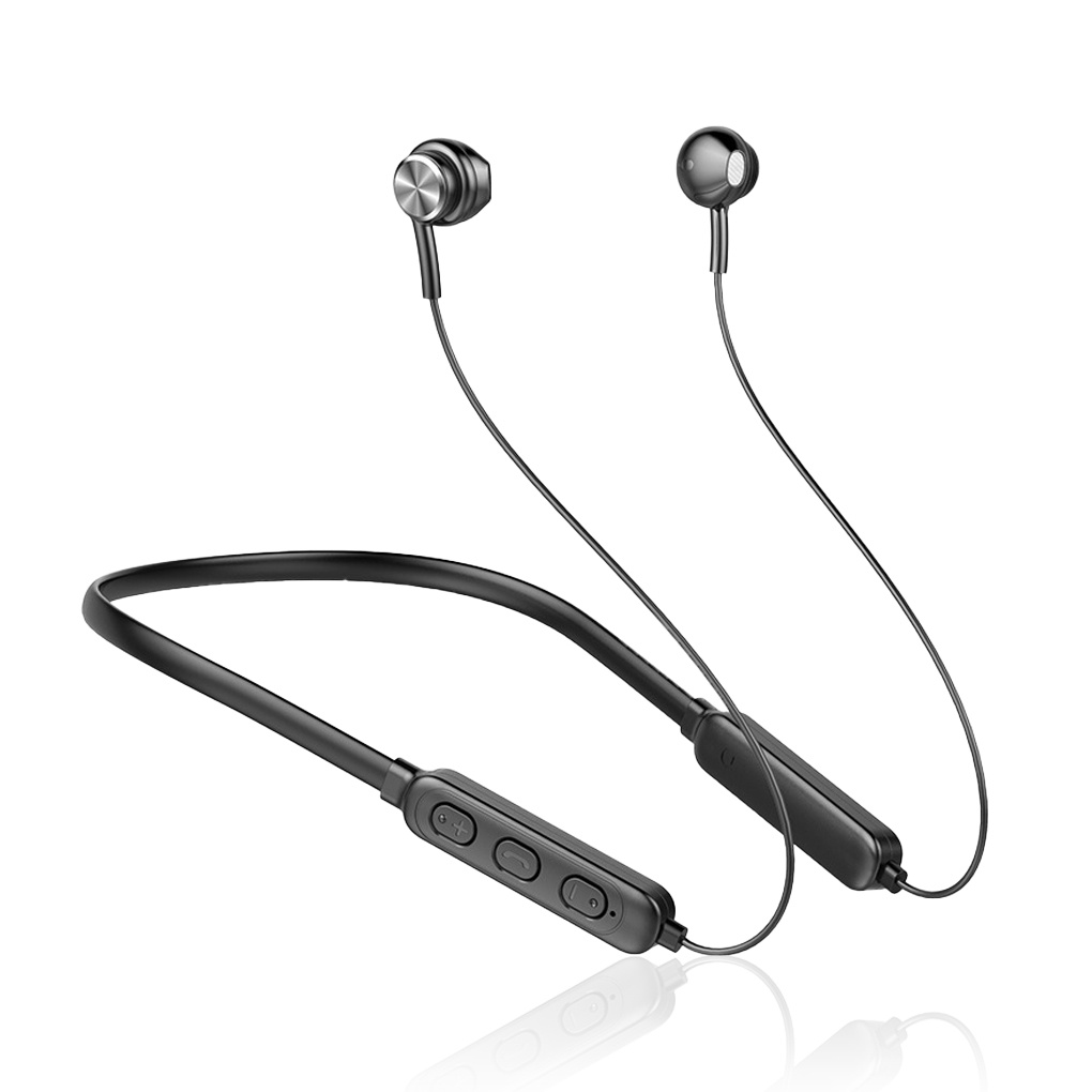 [Kitch]Neck Earbuds Bluetooth-compatible Button Control Earphone Stereo Portable Hands-free Music Walking Headset with