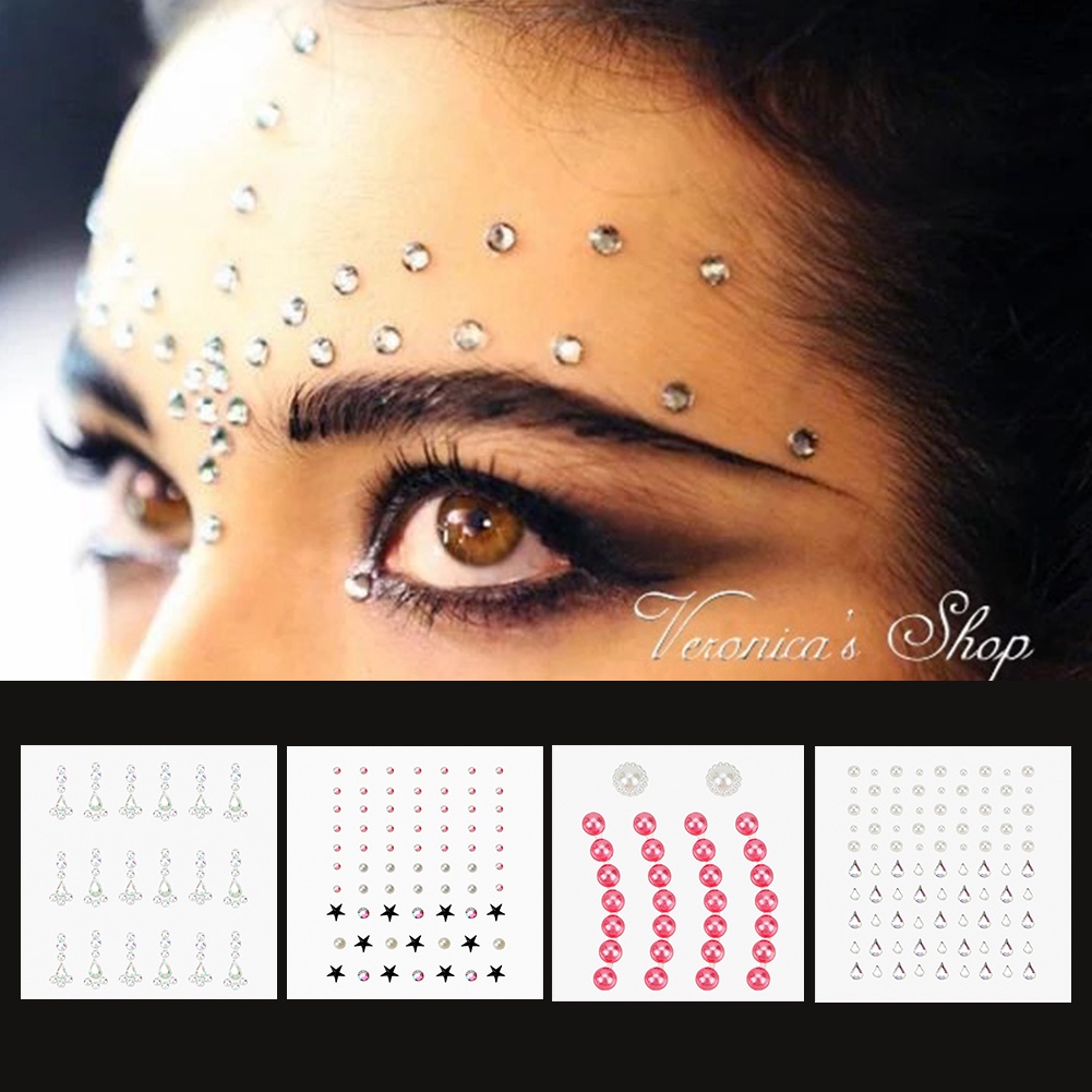 Hw 1 Miếng Dán Trang Trí Mặt Và Cơ Thể Đính Đá Lấp Lánh