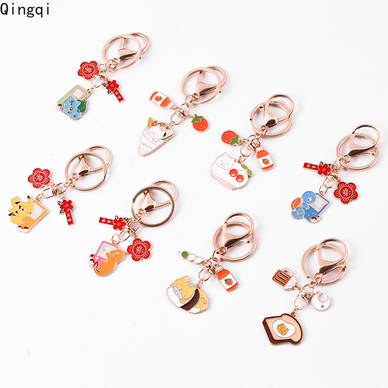 Móc khóa Miss Zoe bằng kim loại hình mèo dễ thương với 8 kiểu dáng tùy chọn